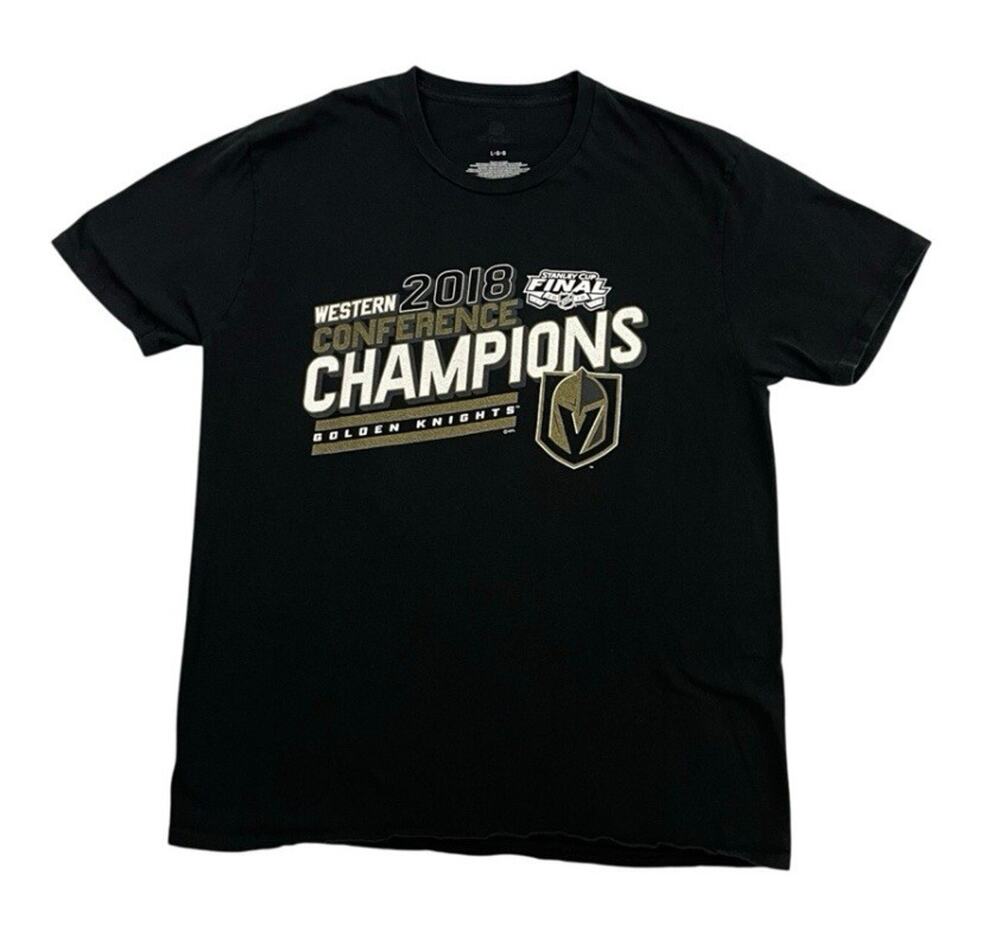 NHL Las Vegas Golden Knights T Shirt Mens Size L Western Conference Champions